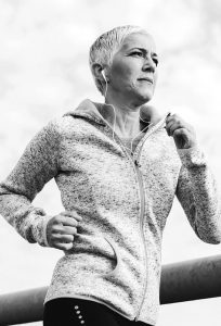 She ran a marathon with the help of a newly designed hip implant that we patented.